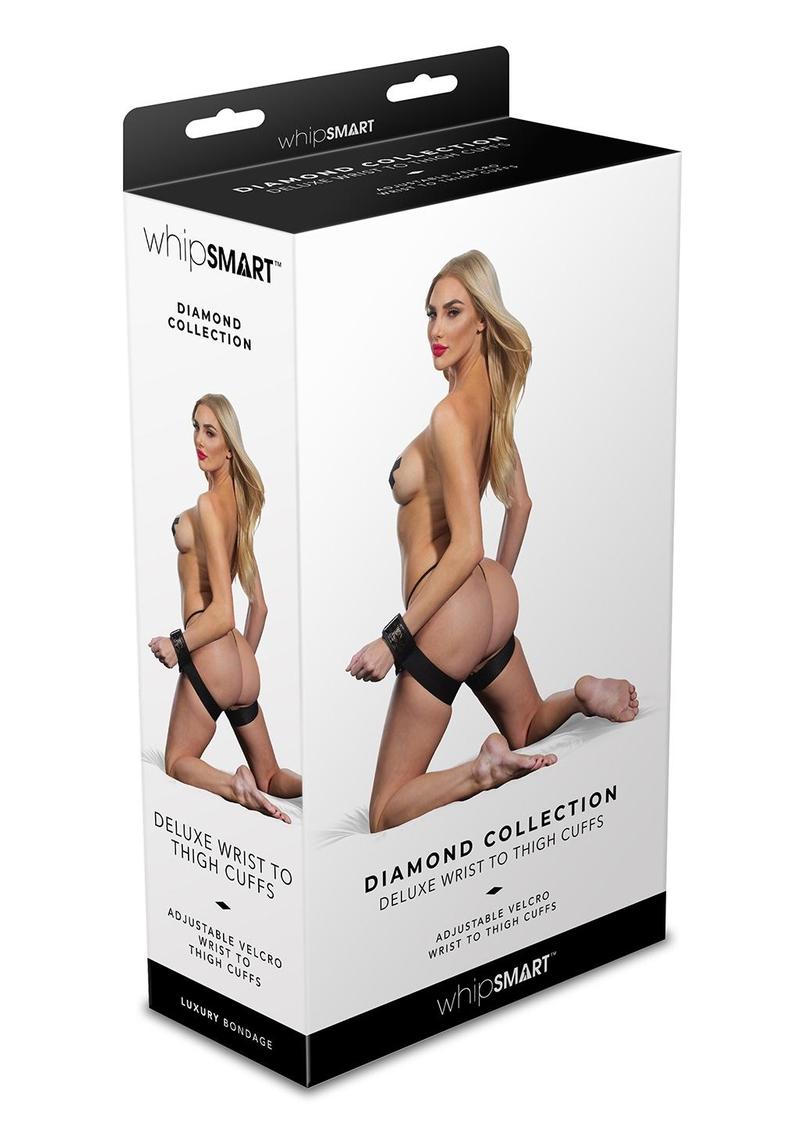 Ws - Diamond Wrist to Thigh Cuffs - Bk