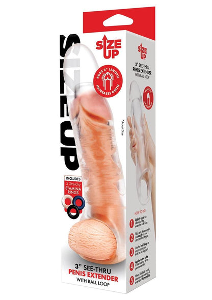Su 3 In. See-thru Penis Extender W/ Ball Loop