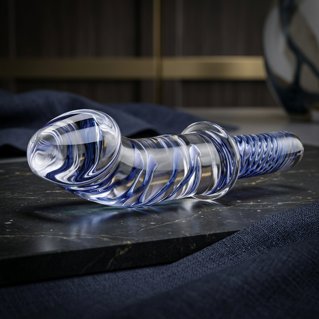Glas 11 in. Realistic Double Ended Glass Dildo with Handle