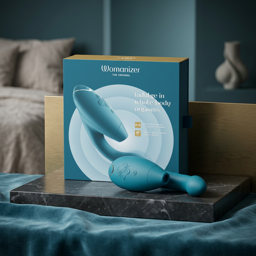 Womanizer Duo 2 Rechargeable Dual Stimulation Pleasure Air and G-Spot Vibrator Petrol