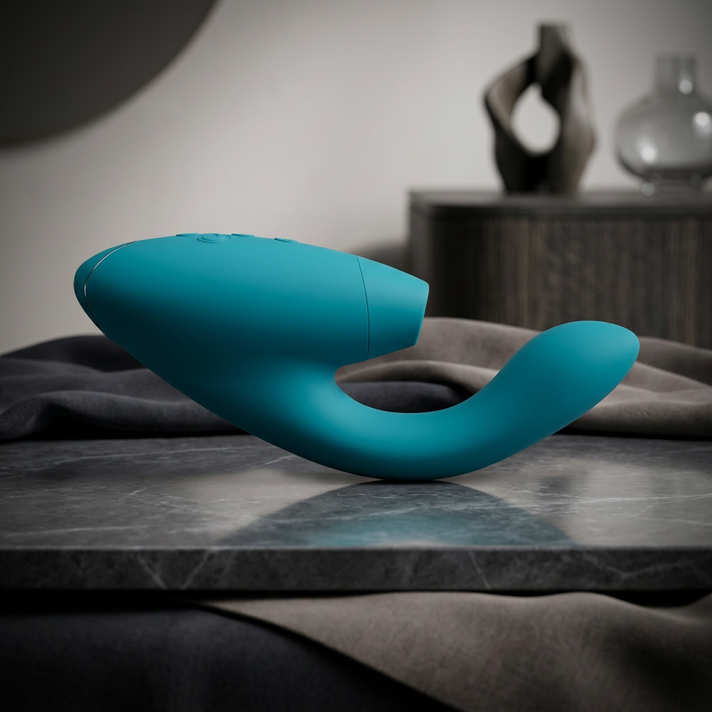 Womanizer Duo 2 Rechargeable Dual Stimulation Pleasure Air and G-Spot Vibrator Petrol