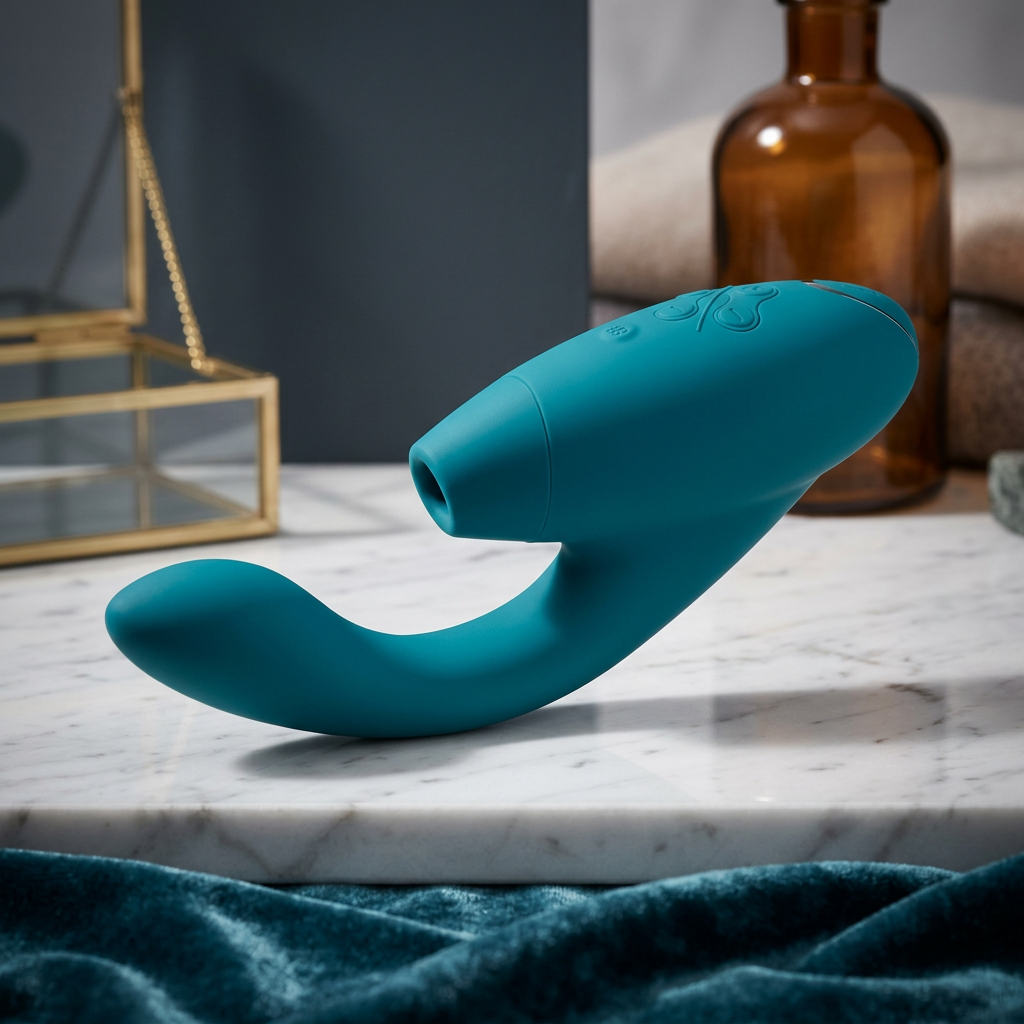Womanizer Duo 2 Rechargeable Dual Stimulation Pleasure Air and G-Spot Vibrator Petrol