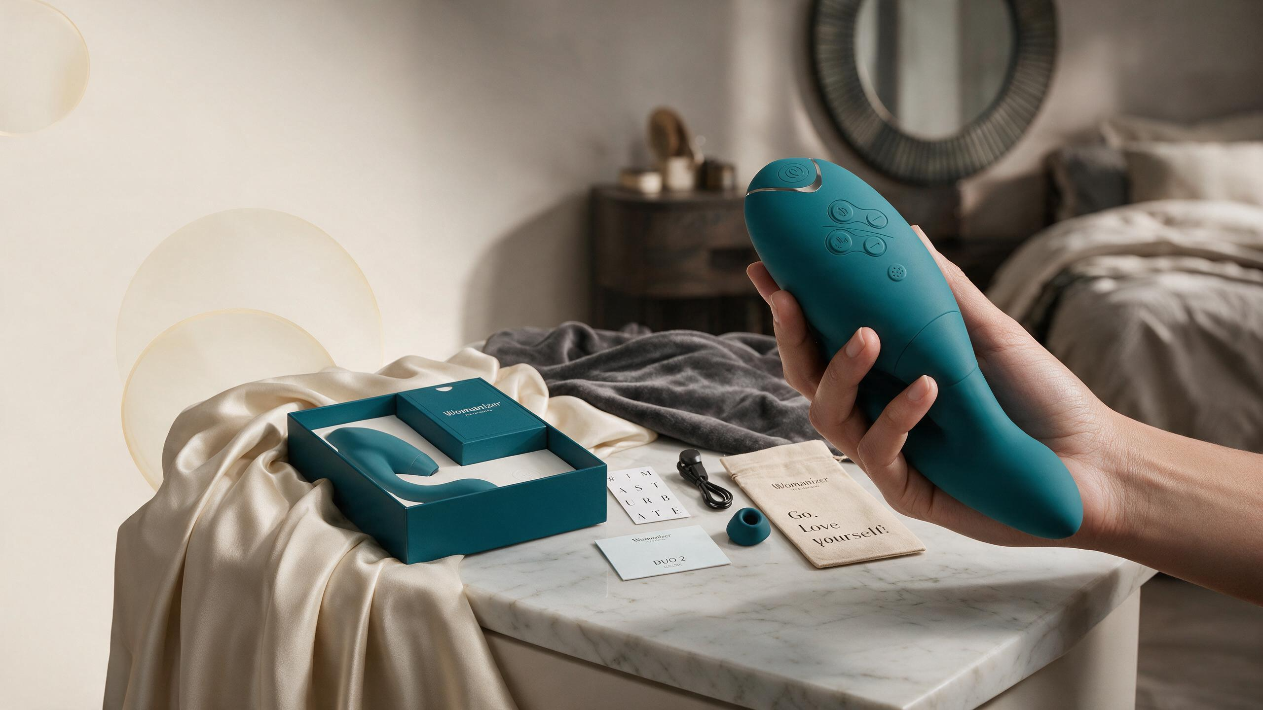Womanizer Duo 2 Rechargeable Dual Stimulation Pleasure Air and G-Spot Vibrator Petrol